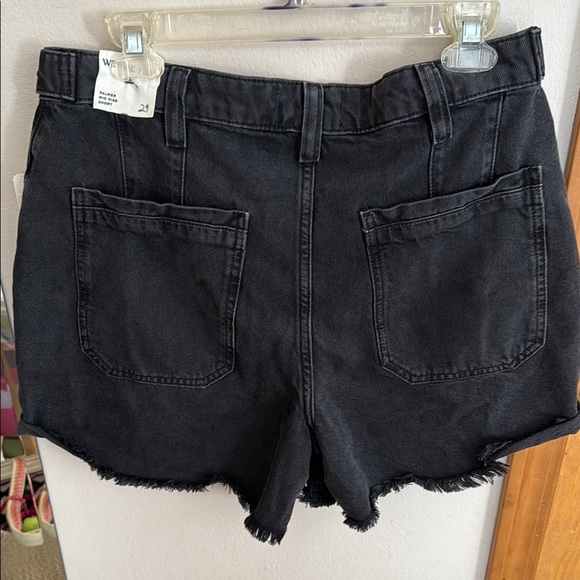 We The Free Black Jean Shorts High-Waisted Distressed - Picture 9 of 10